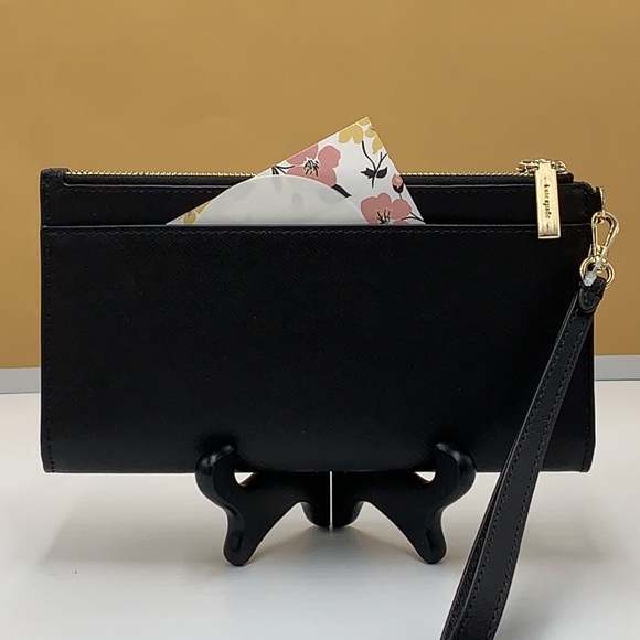 KATE SPADE Madison Double Zip Wristlet BLACK COLOR - Picture 7 of 14